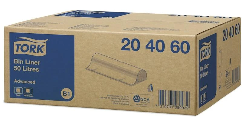 Šiukšlių maišai skirti TORK B1 šiukšliadėžėms, 50 L, 25 vnt, balti, 204060