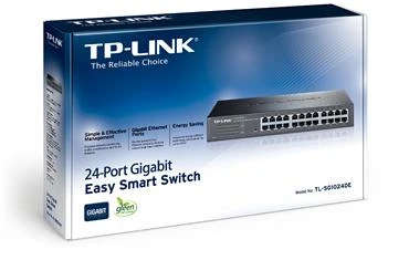 Šakotuvas TP-LINK 24 prievadų gigabito komutatorius, montuojamas į 19 colių stelažą