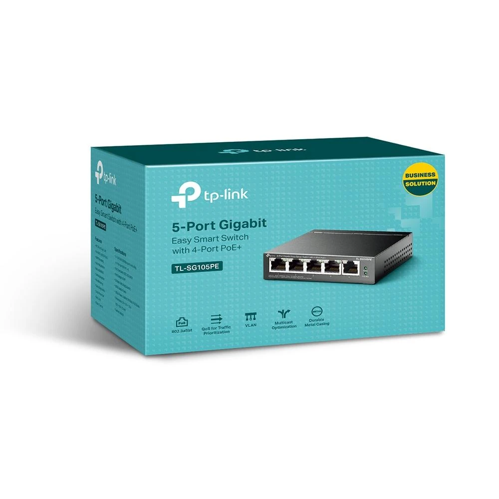 Šakotuvas TP-LINK | Jungiklis | TL-SG105PE | Nevaldomas | Darbalaukis | PoE+ jungtys kiekis 4 | Maitinimo tipas Išorinis