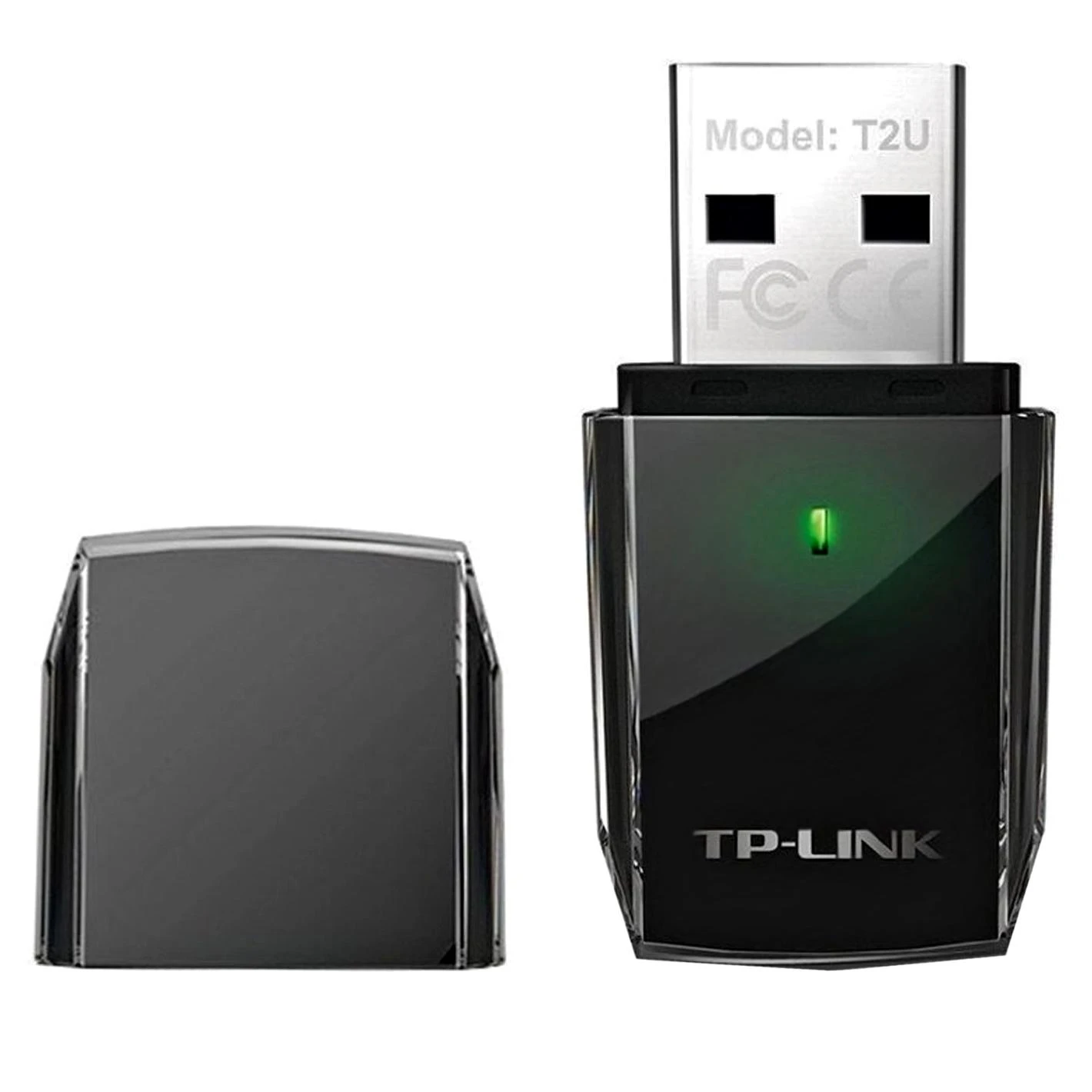 TP-Link Archer T2U USB adapteris su atidarytu dangteliu