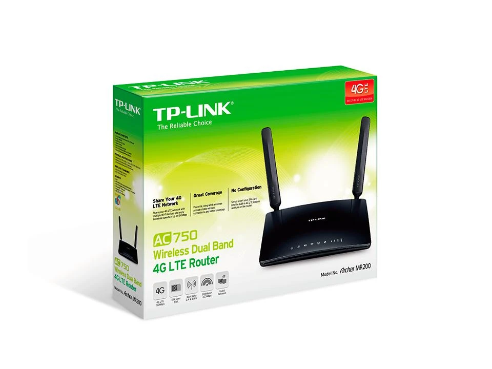 Maršrutizatorius TP-Link, 4G, 4xRJ45, juodas / ARCHERMR200