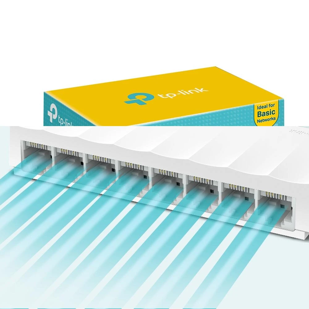 Šakotuvas TP-LINK LiteWave 8 prievadų 10/100M darbalaukio jungiklis 8 10/100M RJ45 prievadų darbalaukio plastikinis dėklas