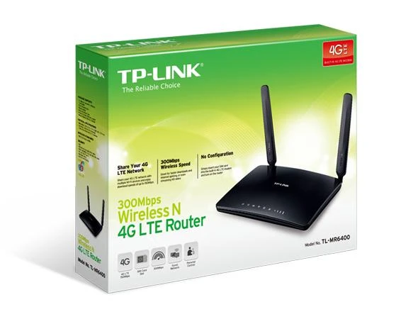 TP-LINK TL-MR6400 V4 belaidis maršrutizatorius Viena juosta (2,4 GHz) Greitas eternetas 3G 4G Juoda