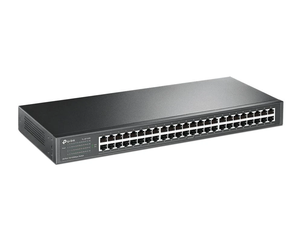 TP-LINK | 48 prievadų 10/100 Mbps stovo tipo komutatorius | TL-SF1048 | Nevaldomas | Montuojamas ant stovo
