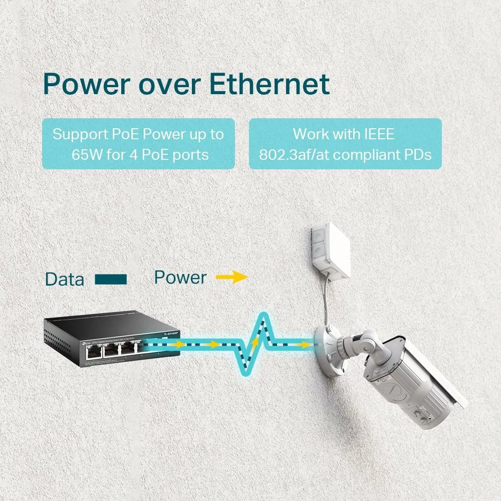 Šakotuvas TP-LINK komutatorius TL-SG1005P nevaldomas