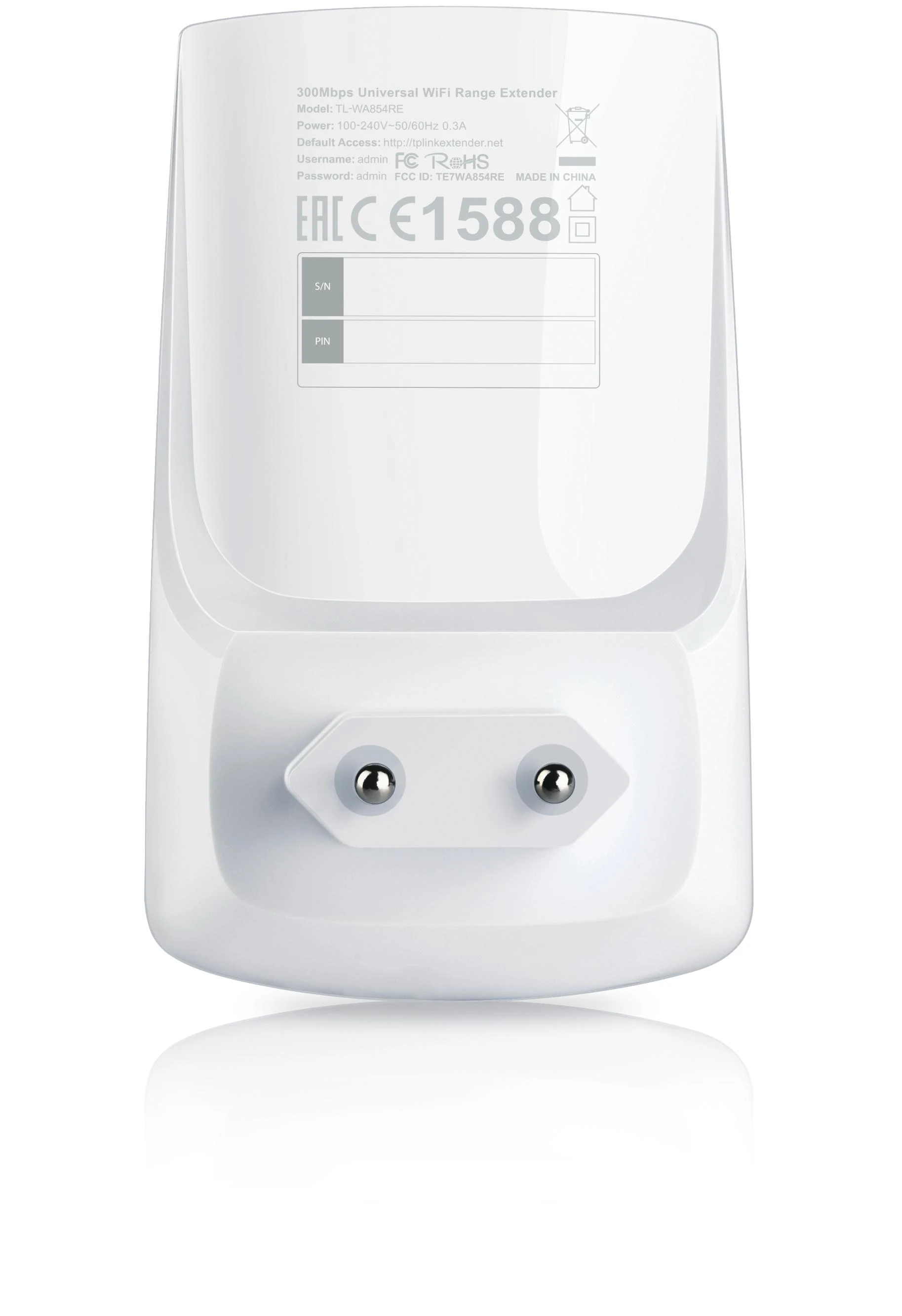 TP-LINK 300Mbps Universal Wireless N Range Extender Wall Mount 2.4GHz 300Mbps 802.11b/g/n Range Extender Button WPS