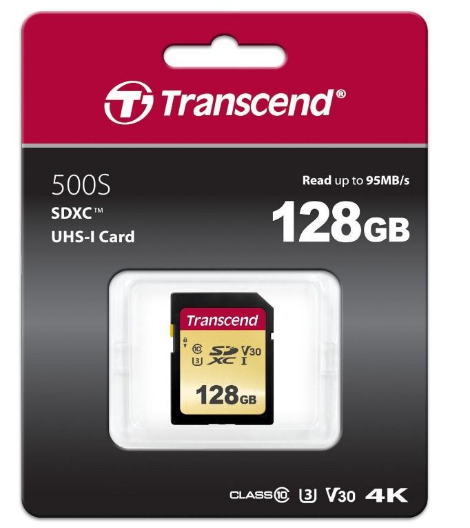 Atminties kortelė Transcend SDXC SDC500S 128GB CL10 UHS-I U3 Up to 95MB/S