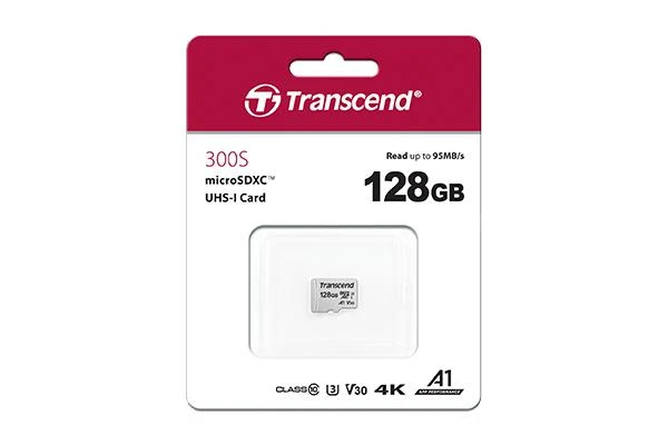 Transcend 128GB microSD kortelė pakuotėje
