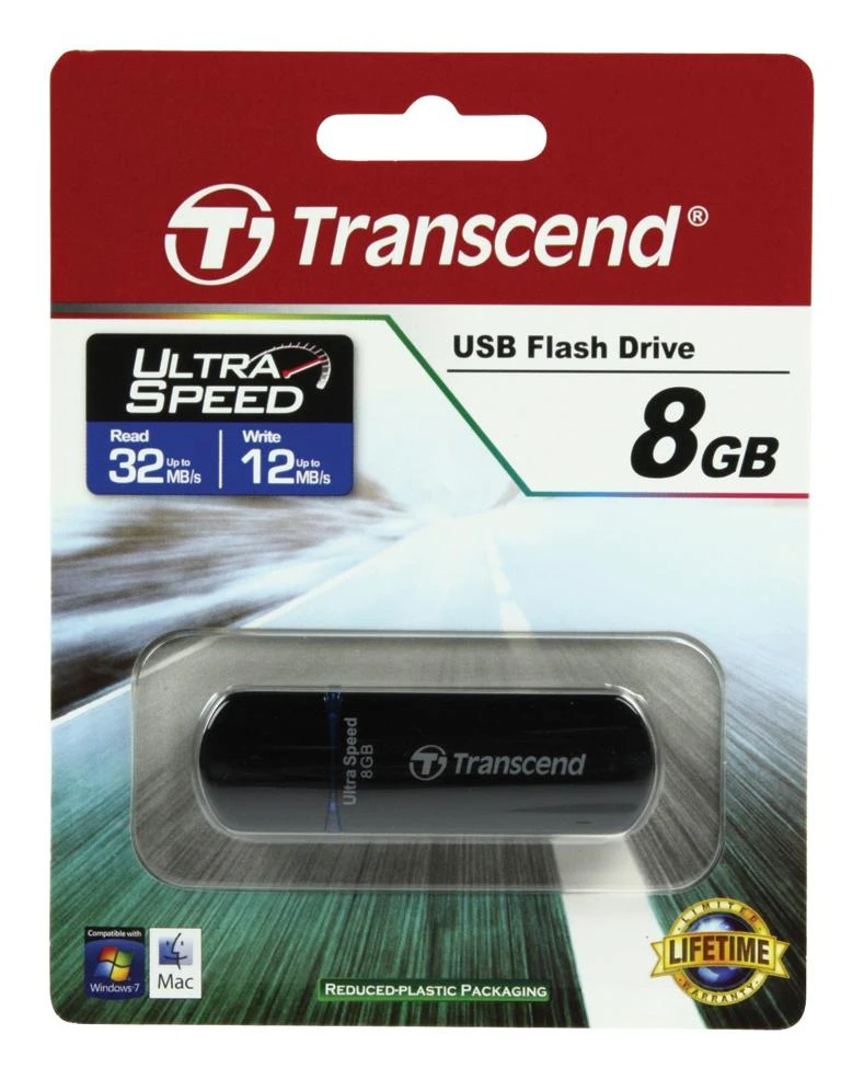Transcend Mėlyna USB atmintinė 8 GB USB 2.0 didelės spartos - JETFLASH 600 MLC Mėlynas