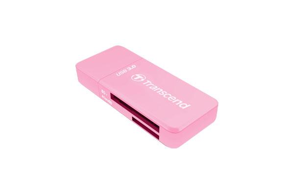 TRANSCEND kortelių skaitytuvas USB 3.1 Gen 1 SD/Micro SD, rožinis