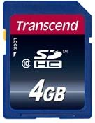 Transcend 4GB SDHC kortelė su apsaugos jungikliu