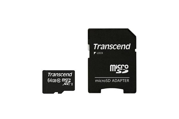 Atminties kortelė Transcend Micro SDXC 64GB Class 10 300x + SD adapteriai