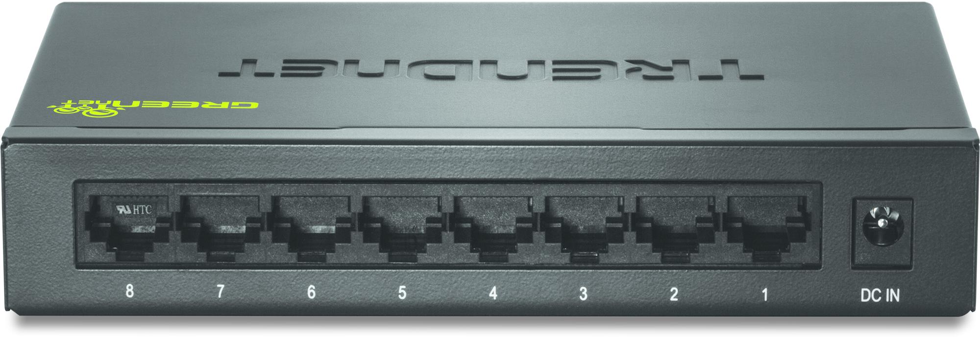 Šakotuvas TRENDNET 8 prievadų Gigabit GREENnet jungiklis su metaliniu dėklu