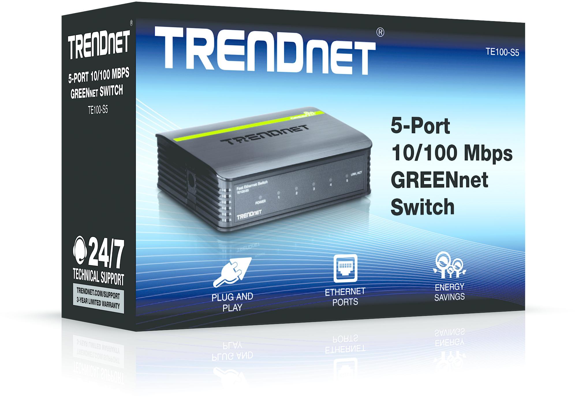 TRENDNET 5 prievadų 10/100Mbps jungiklis