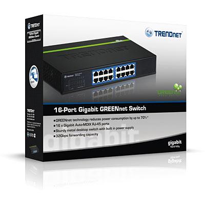 Šakotuvas TRENDNET 16 prievadų Gigabit GREENnet jungiklis