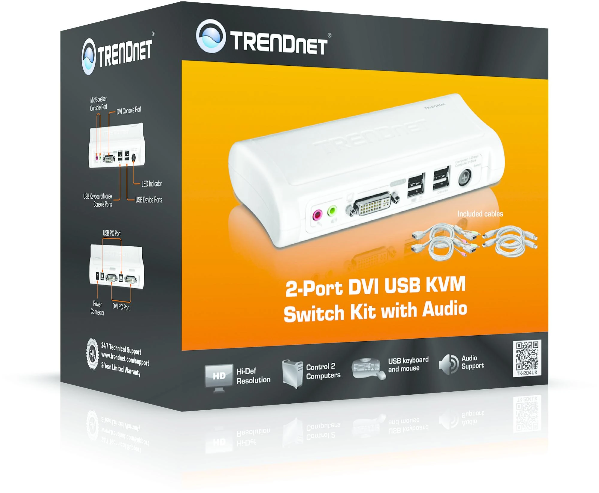 TRENDnet 2 PORT DVI/USB KVM JUNGIKLIŲ RINKINYS (TK-204UK) – Z010051