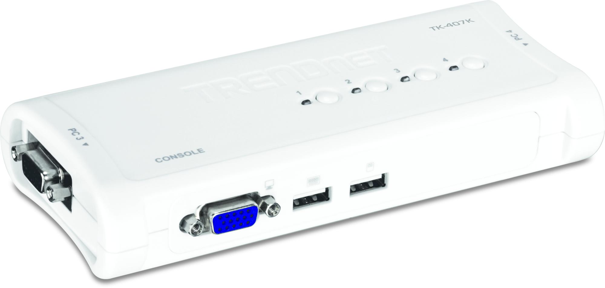 TRENDNET 4 prievadų USB KVM jungiklio rinkinys