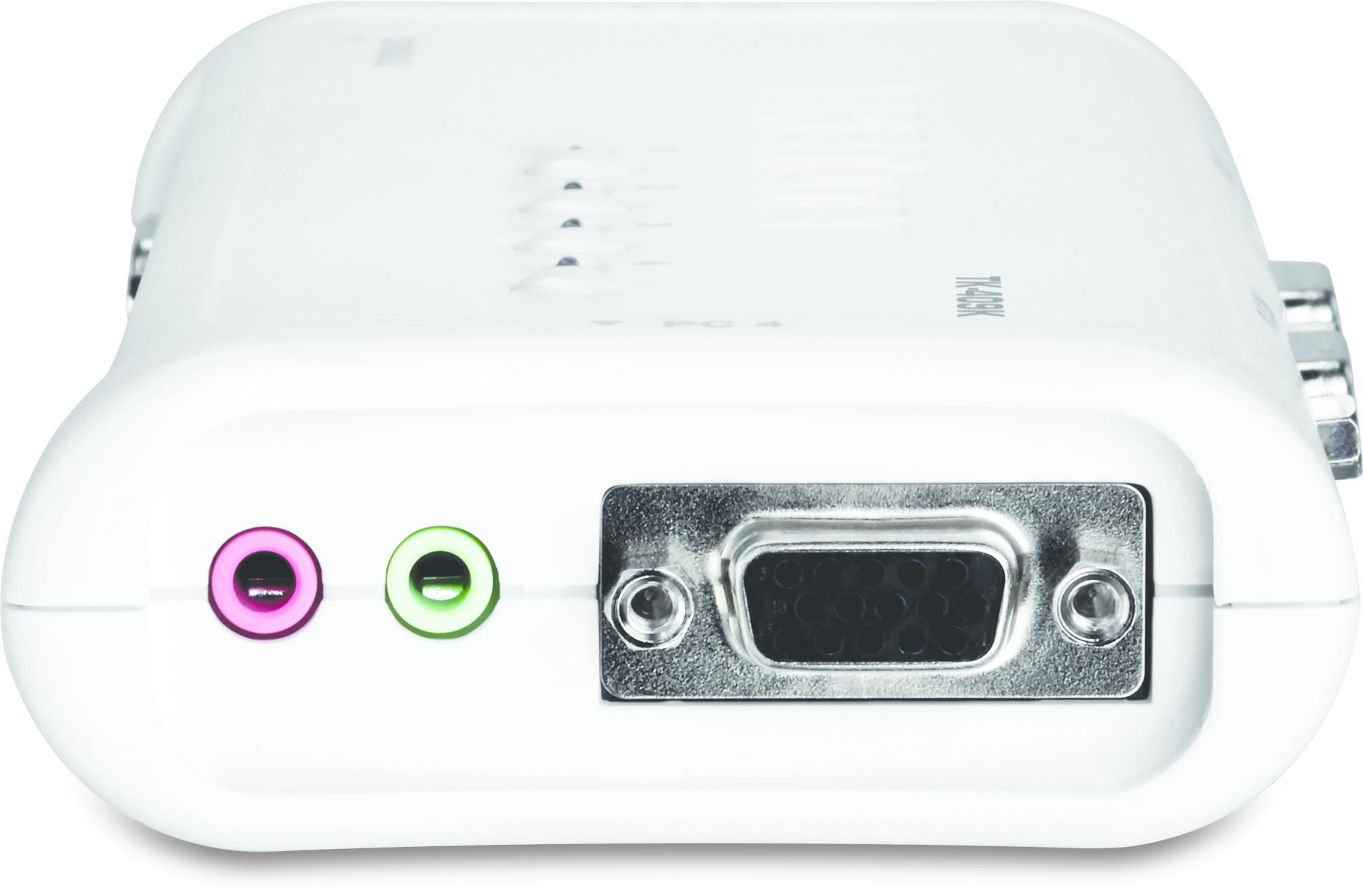 TRENDnet KVM Switch 4-Port VGA/USB/Audio mit Kabeln