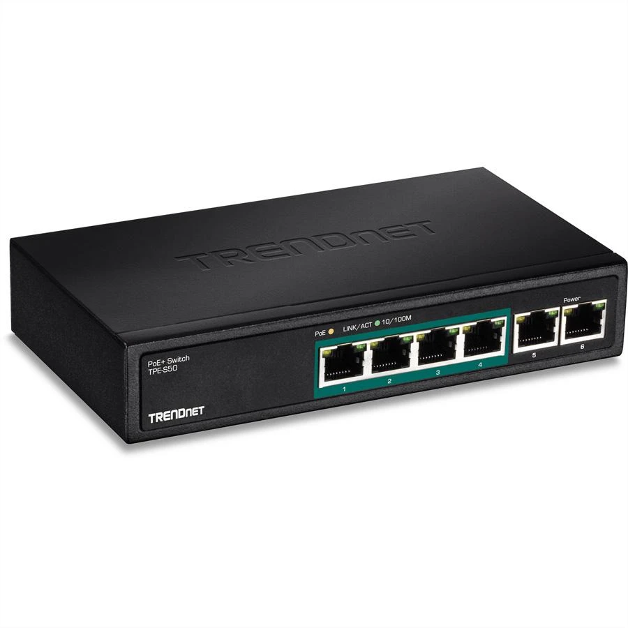 Šakotuvas TRENDnet Switch 6 Port 10/100 L2 PoE 31W Metall