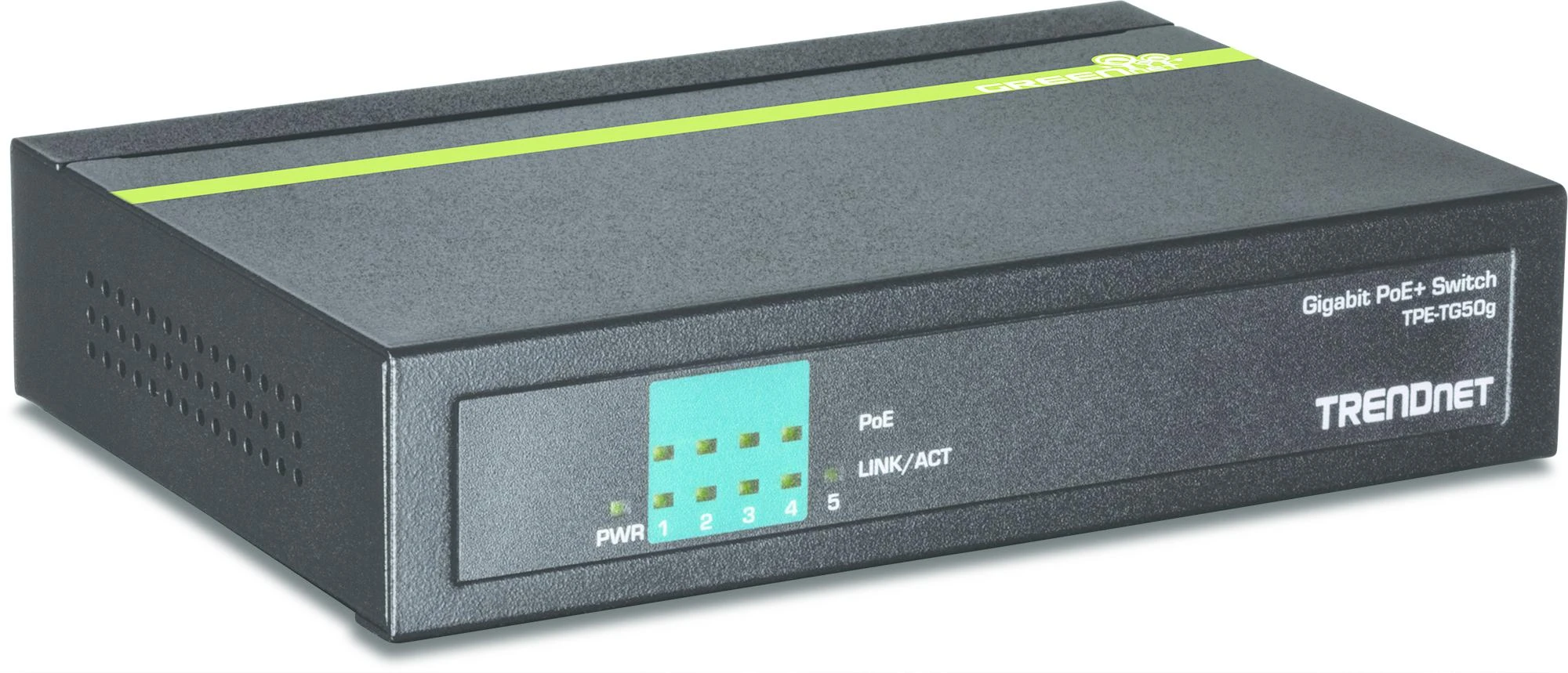 Šakotuvas TRENDnet 5 prievadų gigabito PoE+ komutatorius (TPE-TG50G)
