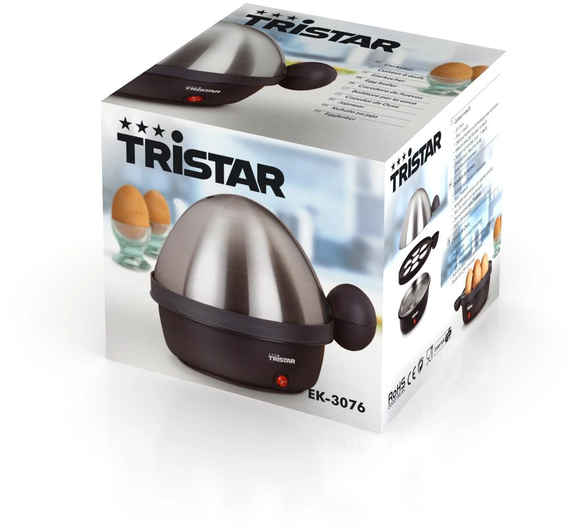 Tristar kiaušinių viryklė EK-3076 (Juoda/nerūdijančio plieno dangtelis)
