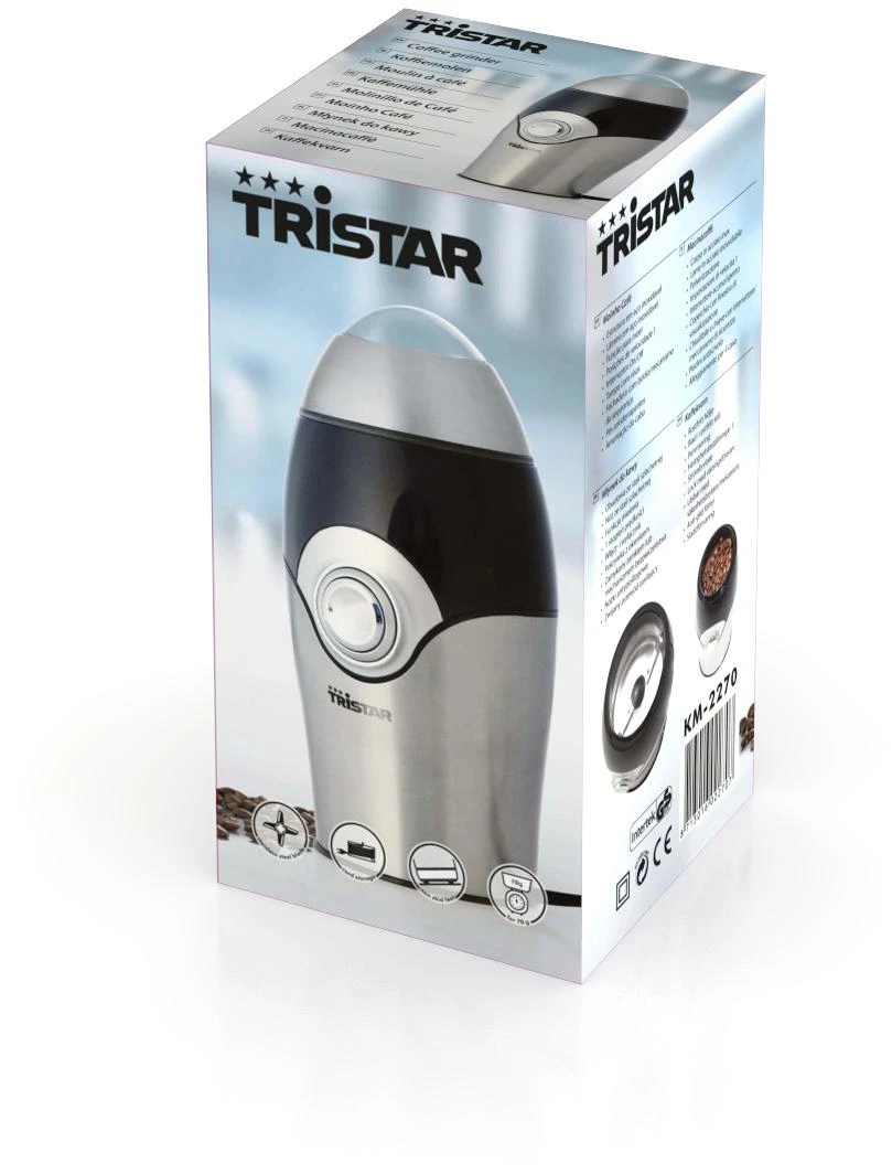 Tristar Kavamalė | KM-2270 | 150 W | Kavos pupelių talpa 70 g | Puodelių skaičius 10 vnt. | Nerūdijantis plienas