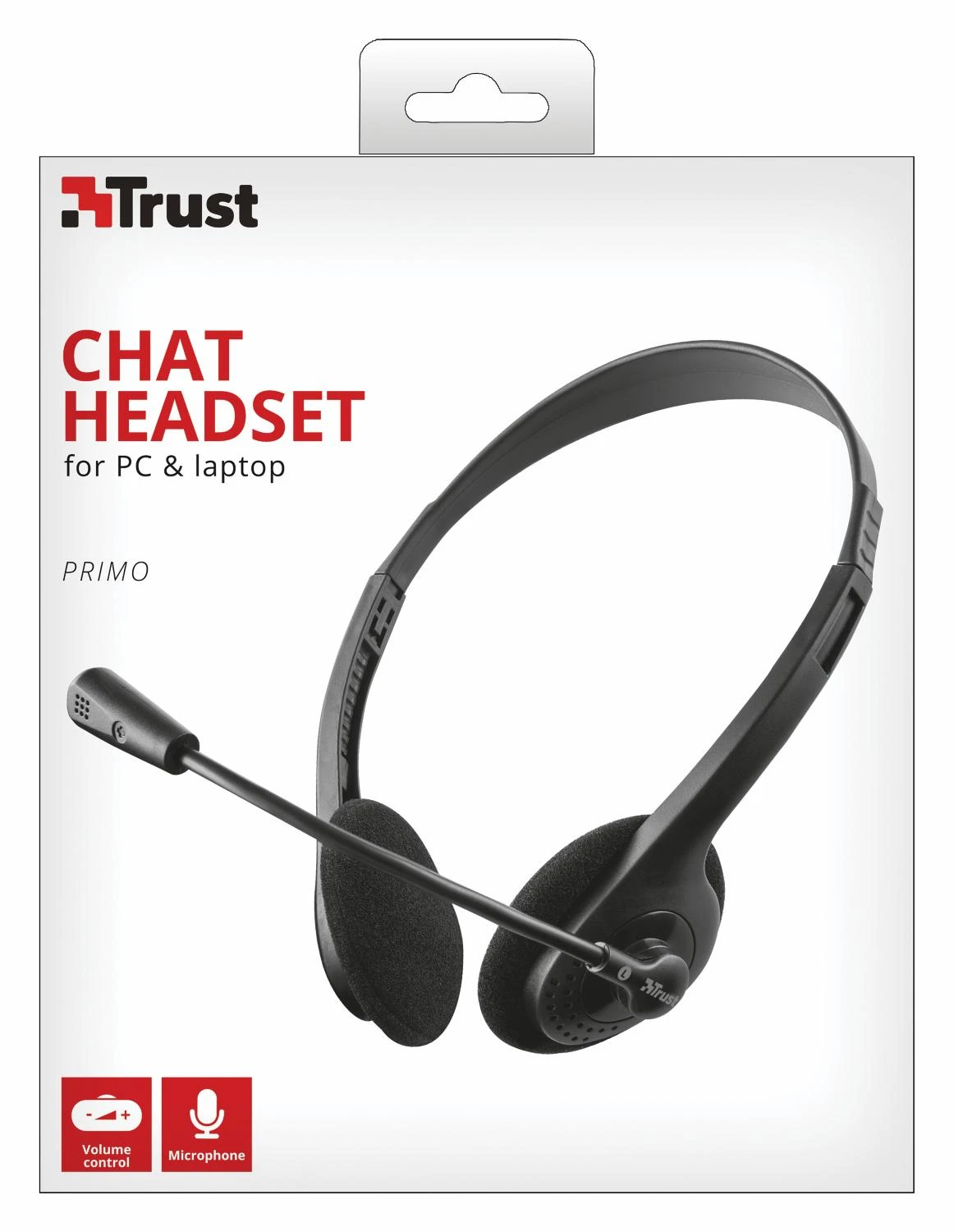 Trust Primo - chat ausinės (juodas)