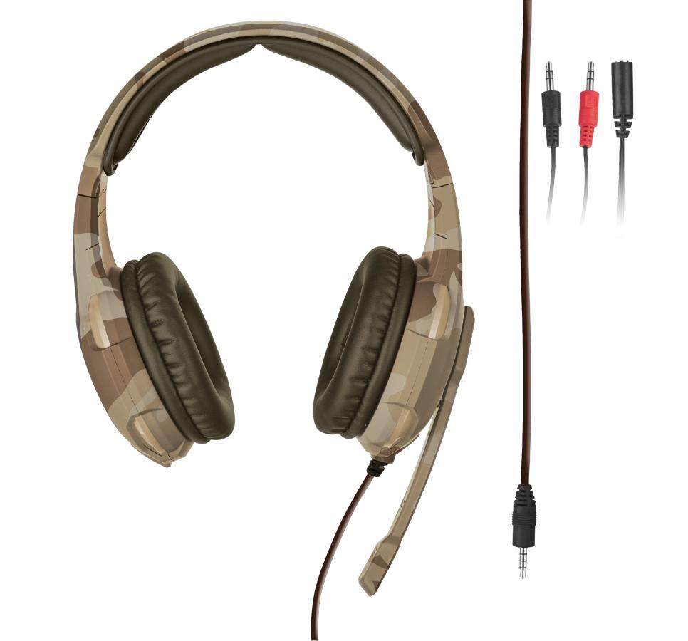 Žaidimų ausinės Trust GXT 310D Radius, Desert Camo, 22208