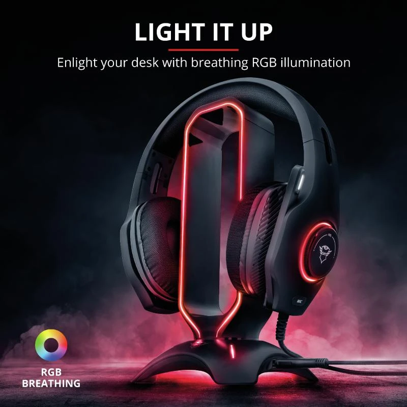 Ausinių stovas Trust GXT 265 Cintar RGB, 23647
