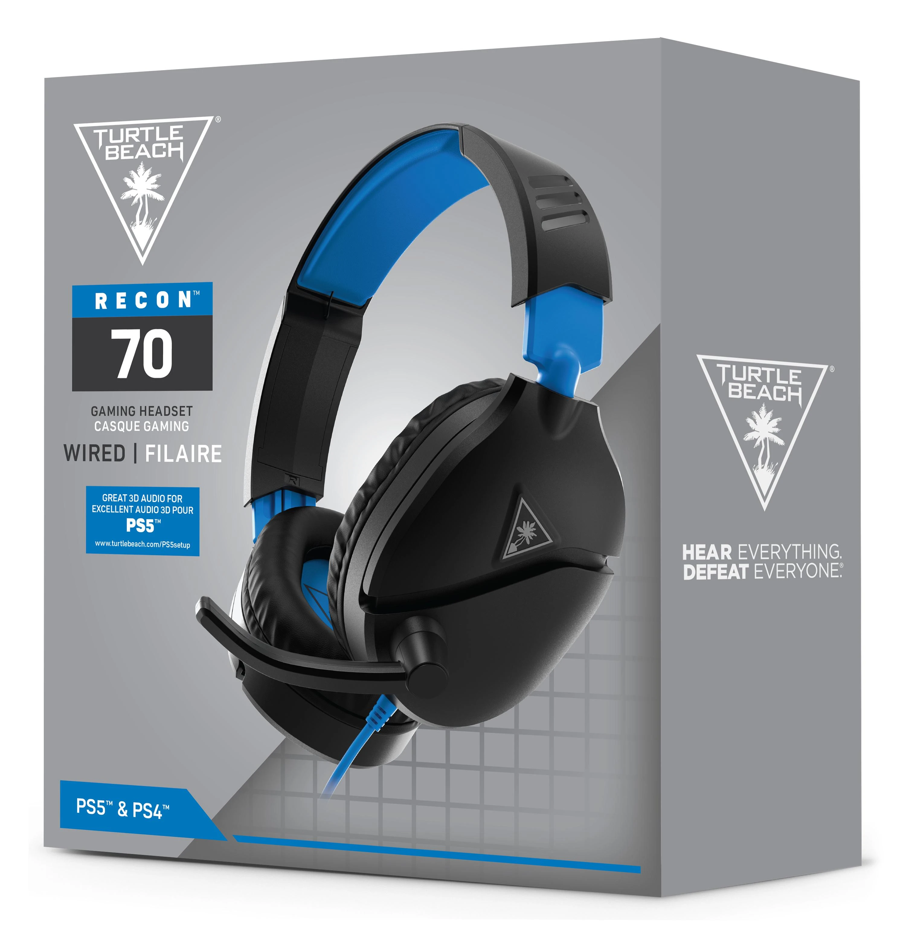 Žaidimų ausinės Turtle Beach Recon 70, skirta PS4, Balta-mėlyna