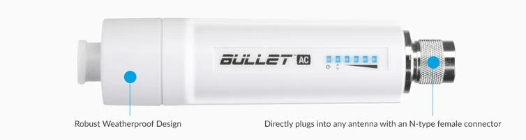 Maršrutizatorius UBIQUITI B-DB-AC airMAX AC Bullet 802.11ac PoE N tipo vyriškas
