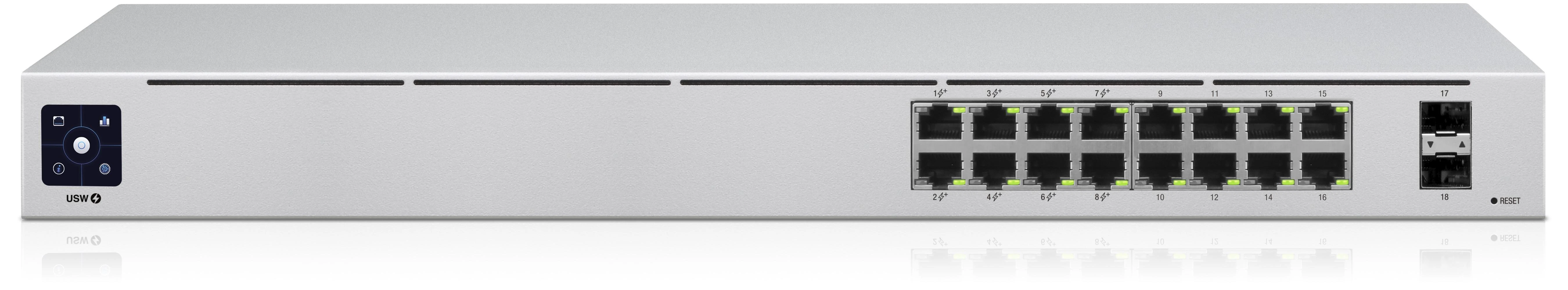 Šakotuvas UBIQUITI USW-16-POE EU jungiklis 16 prievadų 42W POE 2xSFP