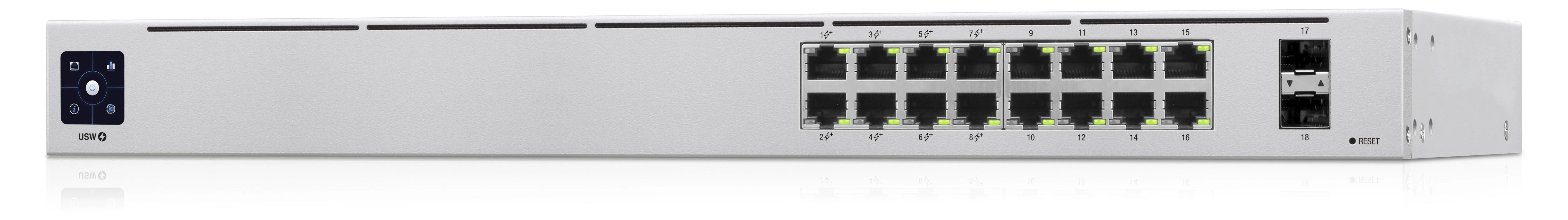 Šakotuvas UBIQUITI USW-16-POE EU jungiklis 16 prievadų 42W POE 2xSFP