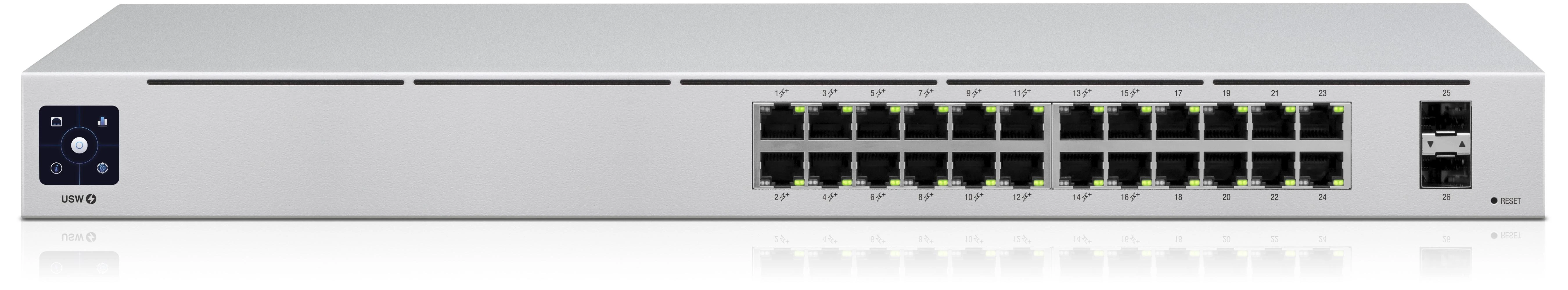 Maršrutizatorius UBIQUITI 24 prievadų gigabito UniFi komutatorius, 16 PoE+, 2 SFP prievadai