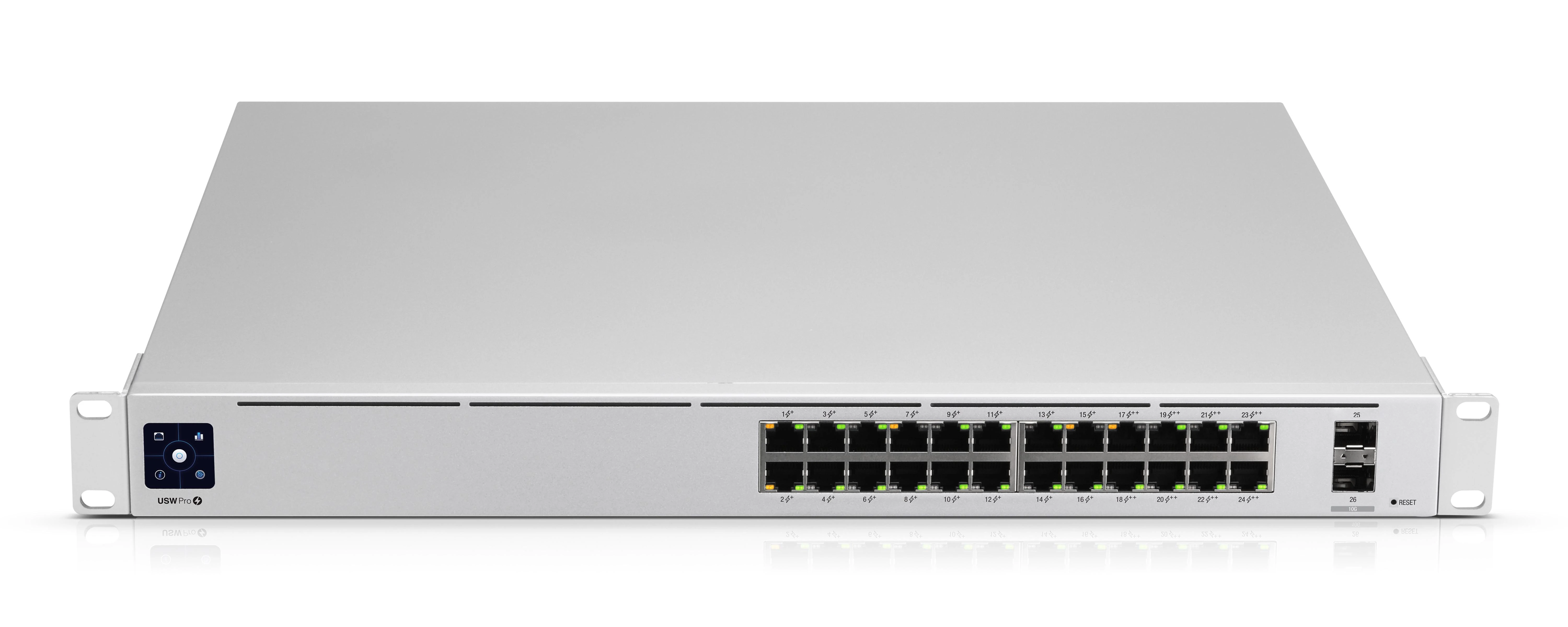 Maršrutizatorius UBIQUITI USW-Pro-24-POE UniFi komutatorius, 24 x 400 W, 24 gigabito RJ45 prievadai, 2 SFP+ prievadai, PoE++