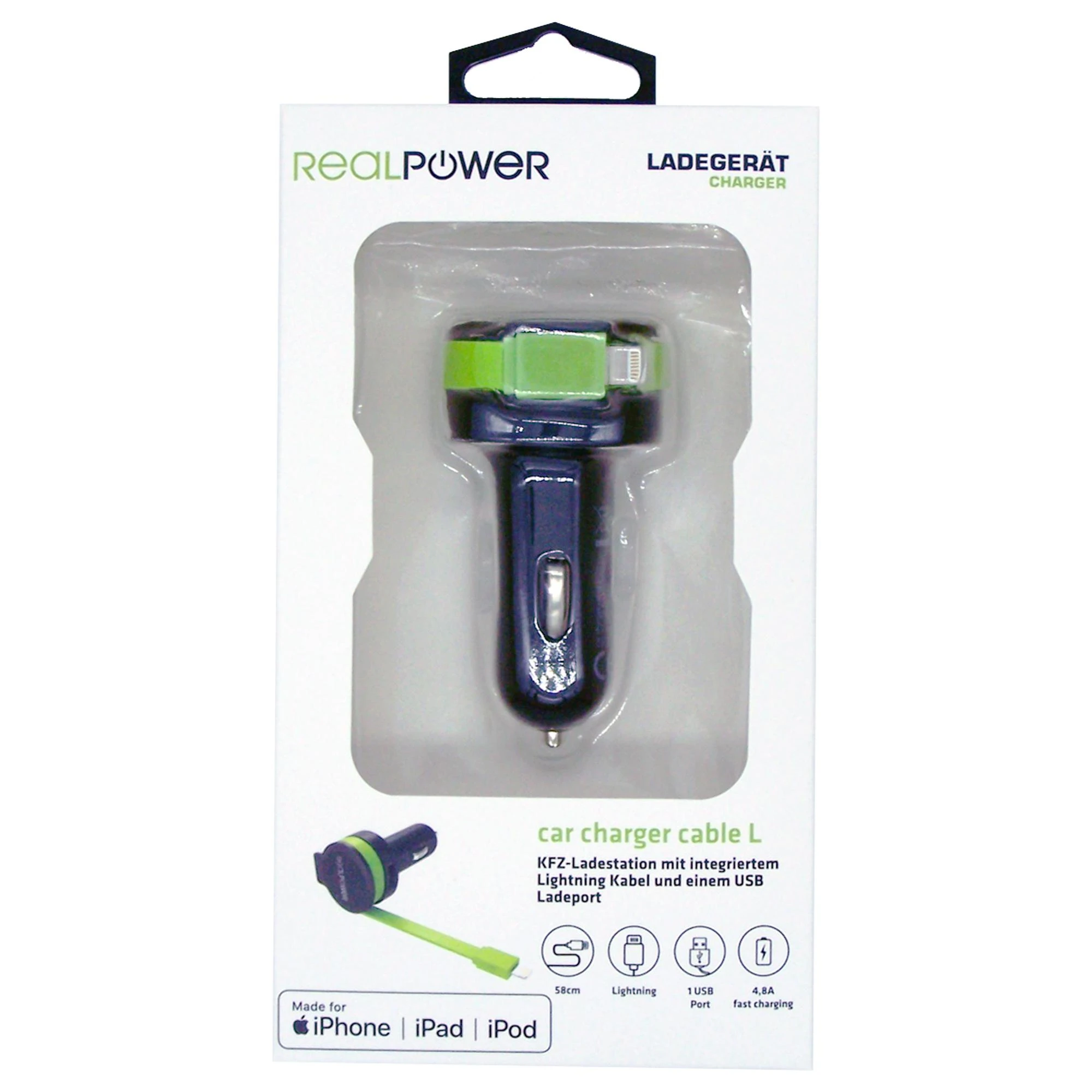 Įkroviklis Realpower Vientisas 1x USB-A 2,4 A (257637)