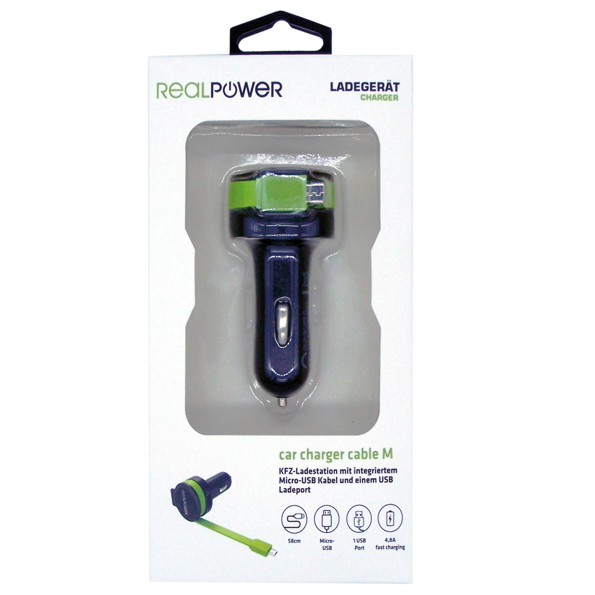 Įkroviklis Realpower Vientisas 1x USB-A 2,4 A (257635)