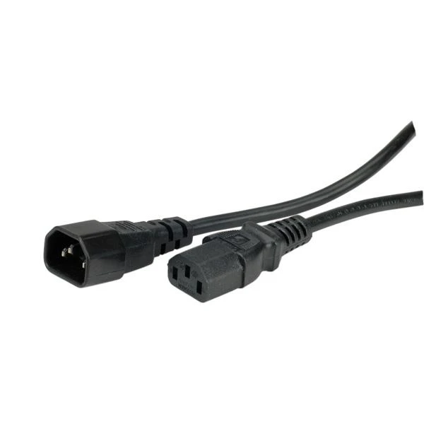 Value Vertė IEC maitinimo kabelis 1 m juoda (Maitinimo kabelio ilgintuvas IEC 60320 C14 iki IEC 60320 C13)