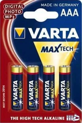 Varta Max Tech AAA baterijos, 4 vnt. pakuotė