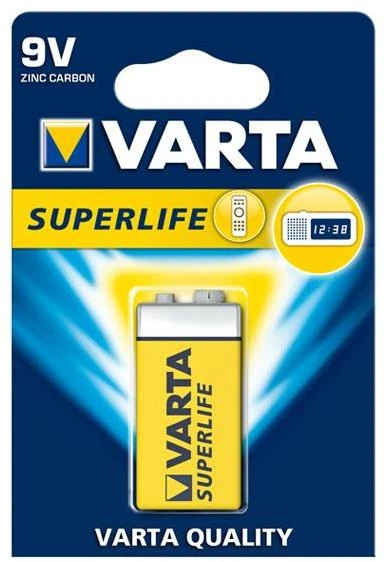 Varta Super Heavy Duty 9V 6F22 baterija, 1 vnt.