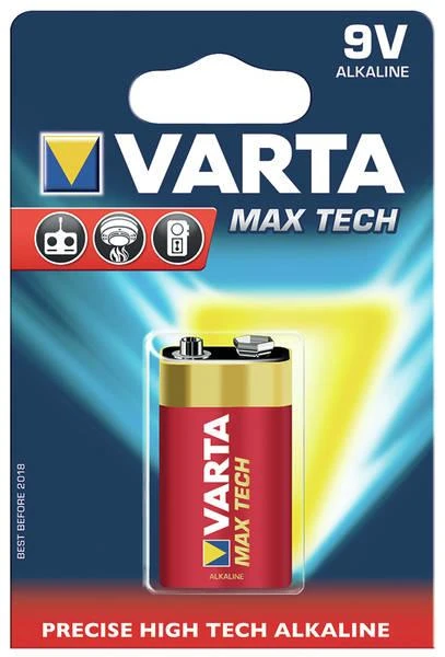 Varta 9V Max Tech šarminė baterija pakuotėje