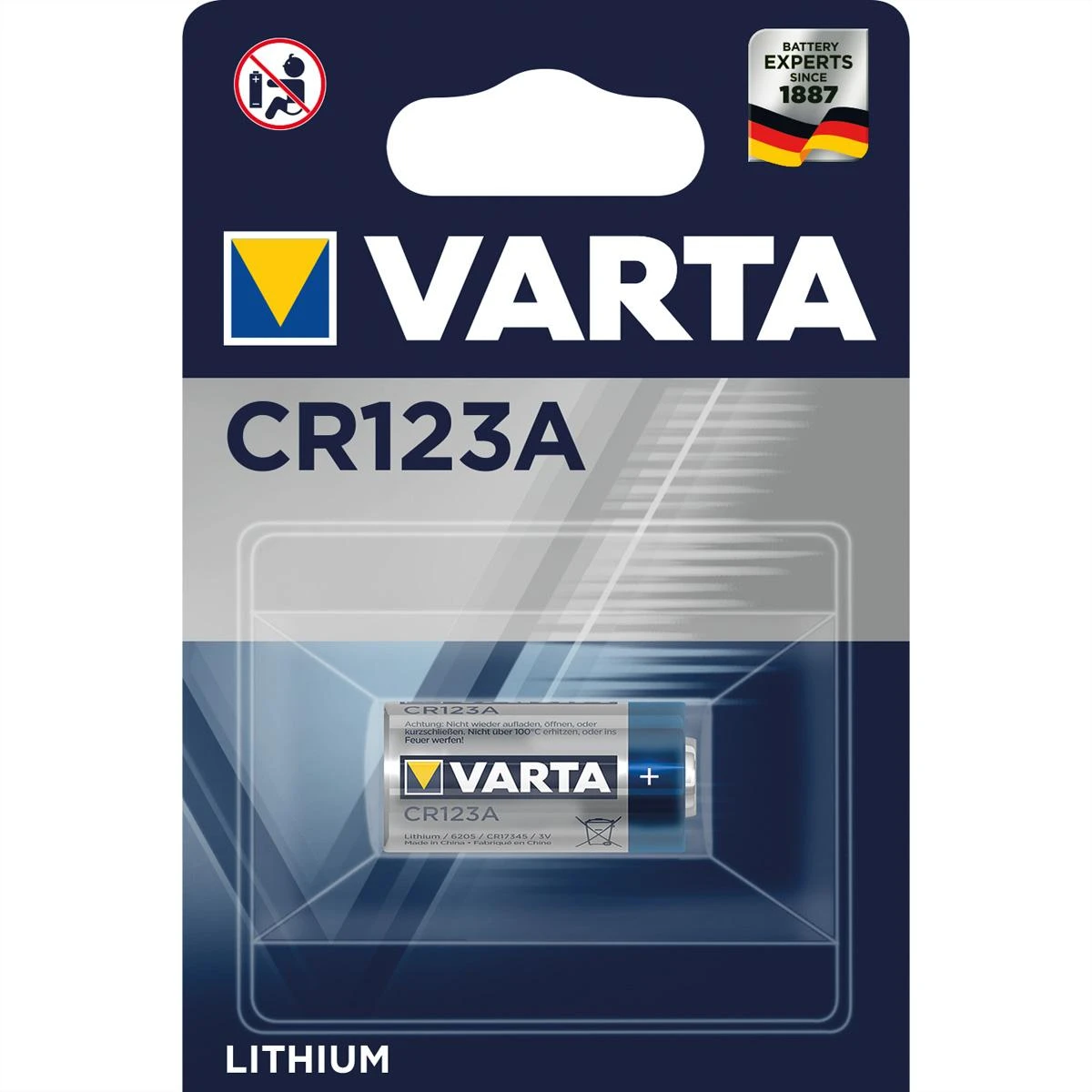 Varta Lithium CR123 3V 1430mAh elementas 6205, 1 vnt.