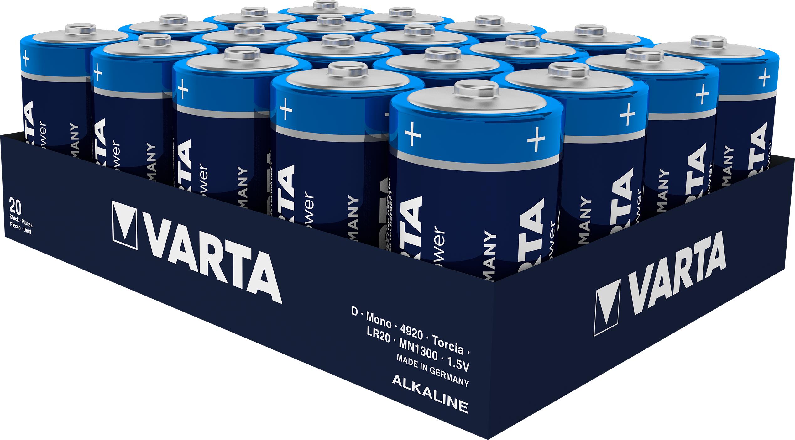Varta šarminė, 1,5 V, Vienkartinė baterija, D, 1 vnt., 61,5 mm