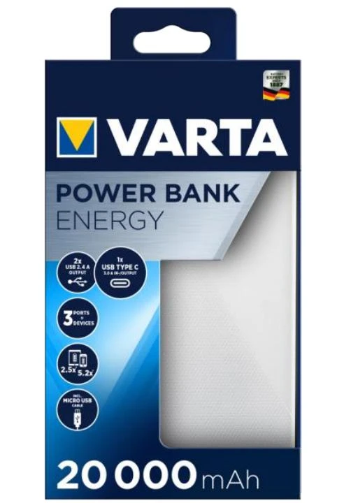 Varta 20000mAh Energy powerbank pakuotė