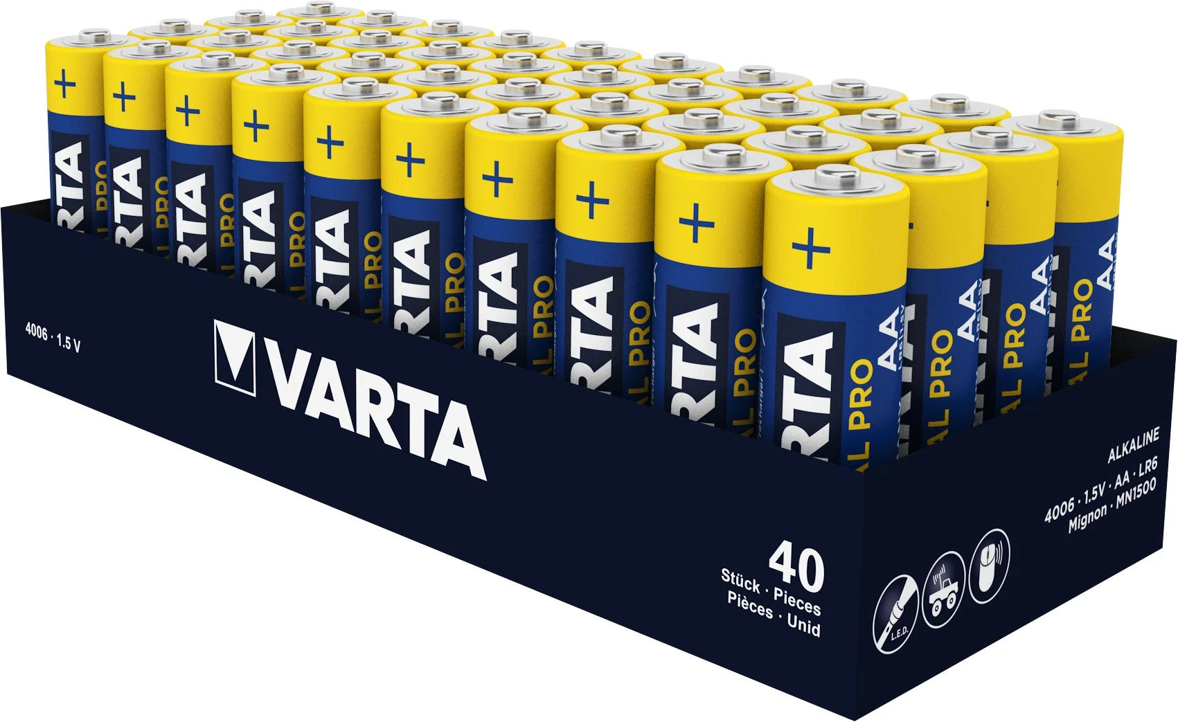Varta Industrial AA baterijų pakuotė 40 vnt
