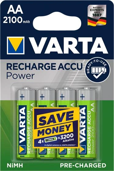 Įkraunami elementai Varta Accu AA Ready2Use NiMH 2100 mAh, 4 vnt.