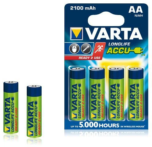 Varta AA įkraunamos baterijos pakuotėje
