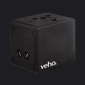 Veho universalus adapteris, juodas kubas