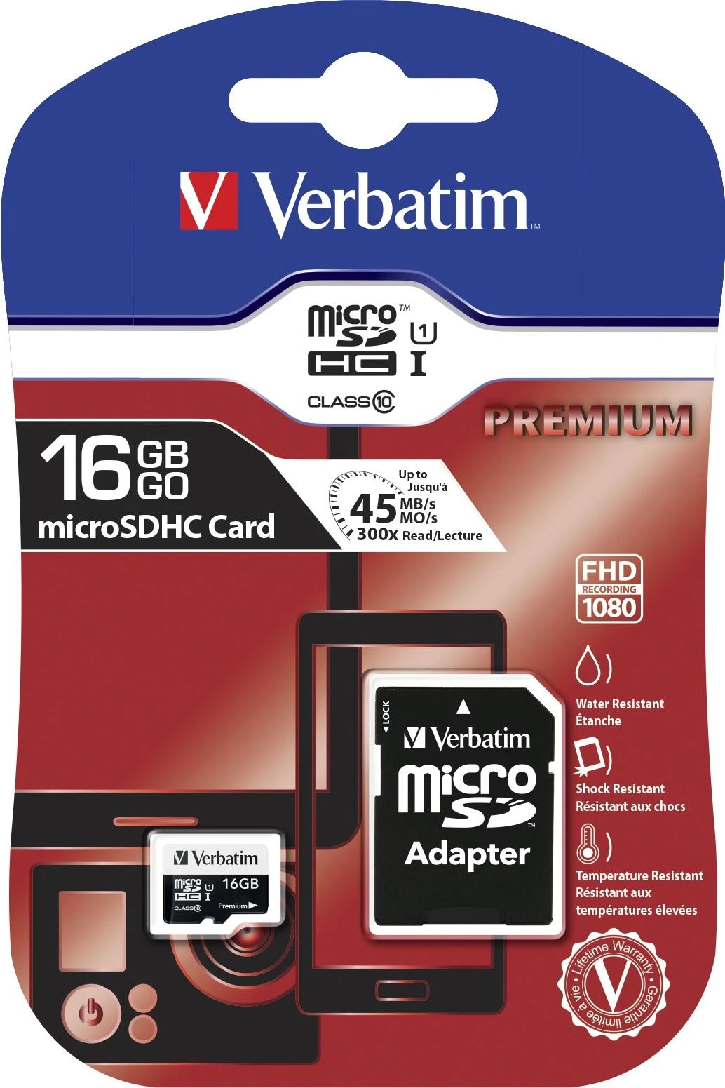 Verbatim 16GB micro SDHC kortelė su SD adapteriu