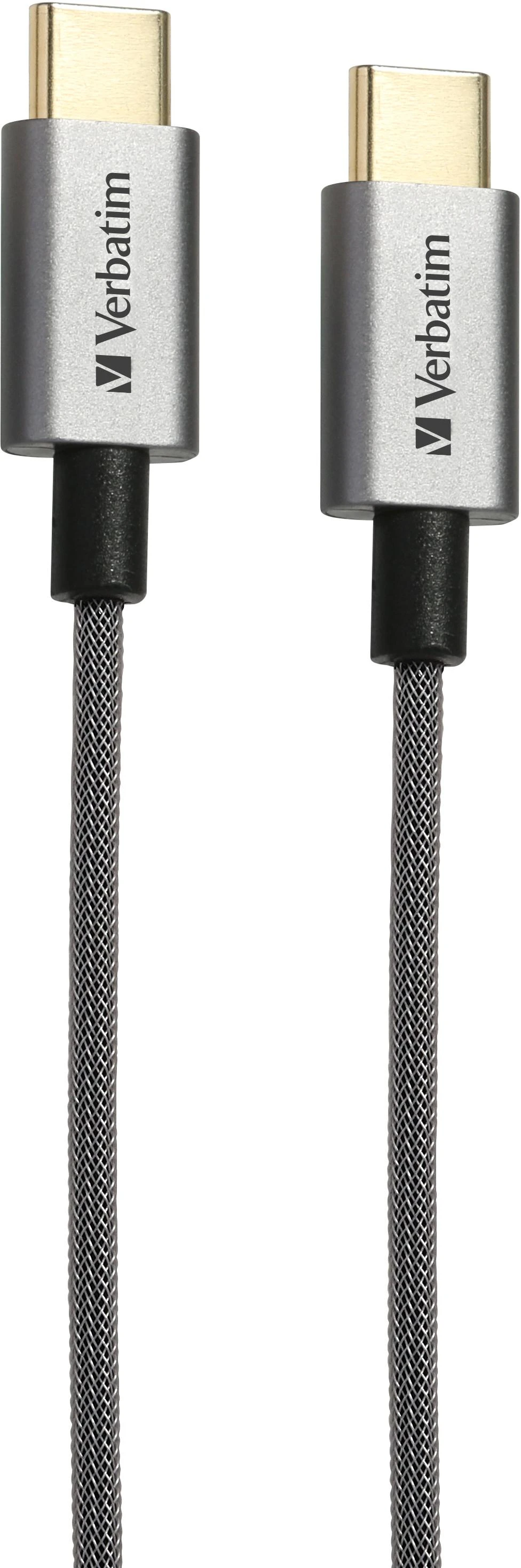 Kabelis USB Verbatim USB-C - USB-C 2 m Pilka (65054)